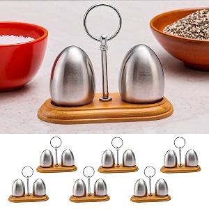 the better home stainless steel salt amp pepper shakers set pack of 6  moisture-proof seasoning shakers with stand  salt amp pepper containers  salt amp pepper containerset for dining table