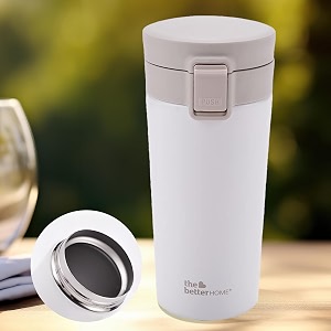 the better home 450 ml insulated coffee cup tumbler with lid amp handle  double walled 304 stainless steel  6 hrs hot amp cold  6 hrs hot amp cold  perfect for home amp office