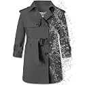 Betusline Boys Waterproof Trench Coat Double Breasted Jacket Dress Coats