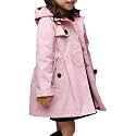 Betusline Girl's Single Breasted Trench Coat Hooded Dress Coat Outerwear