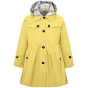 Betusline Girl's Single Breasted Trench Coat Hooded Dress Coat Outerwear