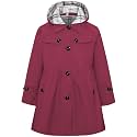 Betusline Girl's Single Breasted Trench Coat Hooded Dress Coat Outerwear