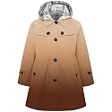 Betusline Girl's Single Breasted Trench Coat Hooded Dress Coat Outerwear