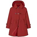 Betusline Girl's Single Breasted Trench Coat Hooded Dress Coat Outerwear