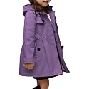 Betusline Girl's Single Breasted Trench Coat Hooded Dress Coat Outerwear