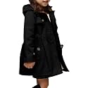 Betusline Girl's Single Breasted Trench Coat Hooded Dress Coat Outerwear