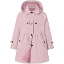 Betusline Girl's Single Breasted Trench Coat Hooded Dress Coat Outerwear
