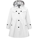 Betusline Girl's Single Breasted Trench Coat Hooded Dress Coat Outerwear