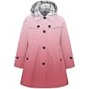 Betusline Girl's Single Breasted Trench Coat Hooded Dress Coat Outerwear