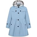Betusline Girl's Single Breasted Trench Coat Hooded Dress Coat Outerwear
