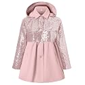Betusline Girl's Single Breasted Trench Coat Hooded Dress Coat Outerwear