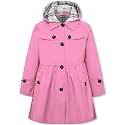 Betusline Girl's Single Breasted Trench Coat Hooded Dress Coat Outerwear