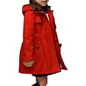 Betusline Girl's Single Breasted Trench Coat Hooded Dress Coat Outerwear