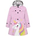 Betusline Girl's Single Breasted Trench Coat Hooded Dress Coat Outerwear