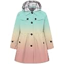 Betusline Girl's Single Breasted Trench Coat Hooded Dress Coat Outerwear