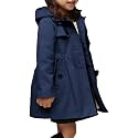 Betusline Girl's Single Breasted Trench Coat Hooded Dress Coat Outerwear