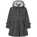 Betusline Girls' Dress Coat Hoodie Wool Blend Coats Fall Winter Peacoat