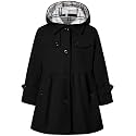 Betusline Girls' Dress Coat Hoodie Wool Blend Coats Fall Winter Peacoat