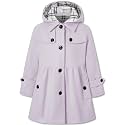 Betusline Girls' Dress Coat Hoodie Wool Blend Coats Fall Winter Peacoat