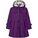 Betusline Girls' Dress Coat Hoodie Wool Blend Coats Fall Winter Peacoat