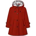 Betusline Girls' Dress Coat Hoodie Wool Blend Coats Fall Winter Peacoat