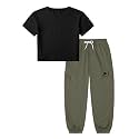 Betusline Girls Fall Winter Clothing Sets, Long Sleeve Crop Top &amp; Cargo Jogger Pants 2 Piece Outfit Sets,4T-14Y