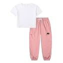 Betusline Girls Fall Winter Clothing Sets, Long Sleeve Crop Top &amp; Cargo Jogger Pants 2 Piece Outfit Sets,4T-14Y
