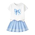 Betusline Girls Skirt Set, Printed T-Shirt &amp; Pleated Skirt, 4-14Y