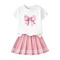 Betusline Girls Skirt Set, Printed T-Shirt &amp; Pleated Skirt, 4-14Y