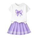 Betusline Girls Skirt Set, Printed T-Shirt &amp; Pleated Skirt, 4-14Y