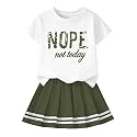 Betusline Girls Skirt Set, Printed T-Shirt &amp; Pleated Skirt, 4-14Y