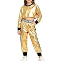 Betusline Girls Sweatsuit, Long Sleeve Crop Top Jogger Pants, 4T-14Y