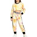 Betusline Girls Sweatsuit, Long Sleeve Crop Top Jogger Pants, 4T-14Y