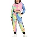 Betusline Girls Sweatsuit, Long Sleeve Crop Top Jogger Pants, 4T-14Y