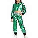 Betusline Girls Sweatsuit, Long Sleeve Crop Top Jogger Pants, 4T-14Y