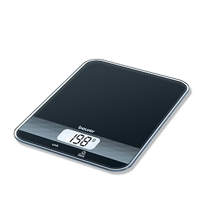 beurer black ks 19 kitchen scales with modern touch key operation