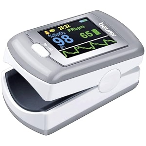 beurer po80 fingertip pulse oximeter medical device with 4 colored graphic display formats grey connect via usb with german technology amp 5 years warranty 1 count pack of 1 45440