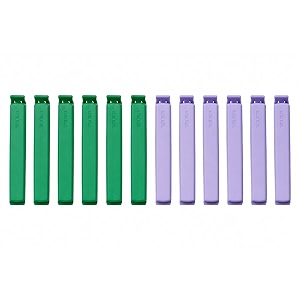 bevara sealing clips greenlilac 14 cm 12 pack 50 recycled plastic freezer-safe dishwasher-safe for large bags 2 colours