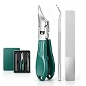 Beveled Slanted Nail Clippers, 3Pcs/Set Stainless Steel Wide Jaw Opening Anti-Splash Nail Clipper, Sharp Angled Toenail Clippers for Ingrown & Thick Nails, for Seniors Men Women，1 Set