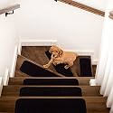 Beverly Rugs Stair Step Treads Non Slip for Wooden Steps, Indoor Carpet Runner Mats, Anti-Skid Rubber Backing, Pet Dog Stair Pads, Set of 15, Black