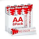 BEVIGOR Lithium Batteries AA Size 8 Pack, Long-Lasting 1.5V Double A Power