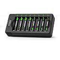 BEVIGOR Rechargeable AAA Batteries with Charger,8 Pack1100mAh Low Self Discharge Triple A Battery Charger, Ni-MH Ni-CD AA AAA Smart Charger 8 Bay Independent Charging Slot for Household Electronics