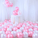 Bevy Pearls Solid Metallic Balloon White-Pink 