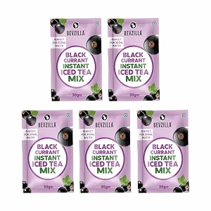 bevzilla blackcurrant instant iced tea pack of 530gm each sachet  bold amp fruity flavor  refreshing summer drink  instant mix amp travel-friendly
