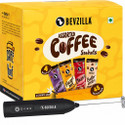 Bevzilla Instant Coffee Powder - 48 Sachets with Electric Frother, 12 Sachet Each Flavour Instant Coffee (48 x 2 g, Vanilla, Hazelnut, Unflavoured, Butterscotch Flavoured)