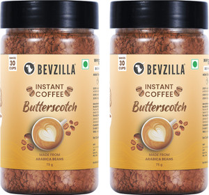 bevzilla pack of 2 english butterscotch coffee powder instant coffee 2 x 75 g butterscotch flavoured