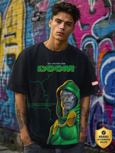 BEWAKOOF Graphic Print Men Round Neck Black