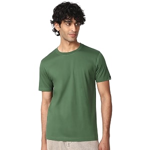 bewakoof men39s 100 cotton solid regular fit half sleeve round neck t-shirt  tshirt for men cotton casual wear  street wear