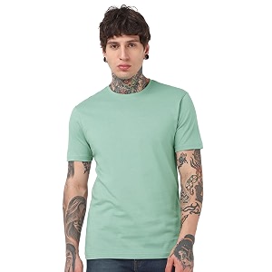 bewakoof men39s 100 cotton solid regular fit half sleeve round neck t-shirt  tshirt for men cotton casual wear  street wear