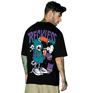 Bewakoof Mens Cotton Graphic Print Oversized Fit